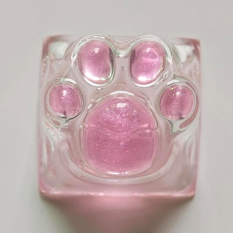 Elacgap Cat Claw Keycap Cute Drip Glue Backlight Keycaps DIY ESC Arrow Key Keycap Replacement for Cherry MX Gaming Mechanical Keyboard (Pink Transparent) - Image 2